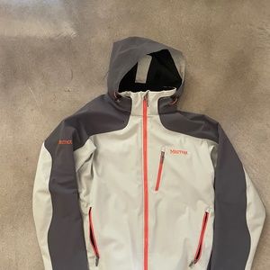 Marmot Jacket Mens Large Gray Long Sleeve Full Zip Pockets Hooded